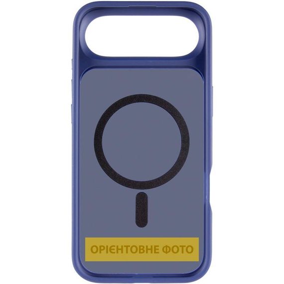 TPU+PC чохол Metal Buttons with MagSafe для Apple iPhone 17 Air (6.5") Синій / Navy Blue | Зображення 2