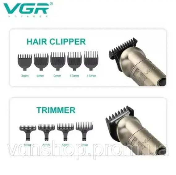 Машинка для стрижки VGR V-109 6в1 багатофункціональний триммер | Зображення 3