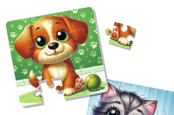 М'які пазли "Котик та песик" VT1102-37 Vladi Toys | Зображення 2