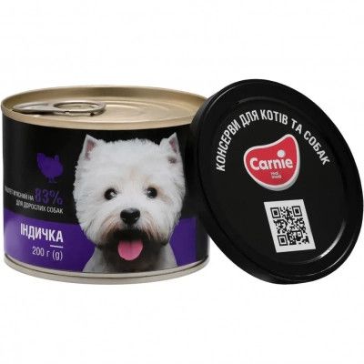 Консервы для собак Carnie Dog мясной паштет с индейкой 200 г (4820255190167) - Топ Продаж! | Зображення 1