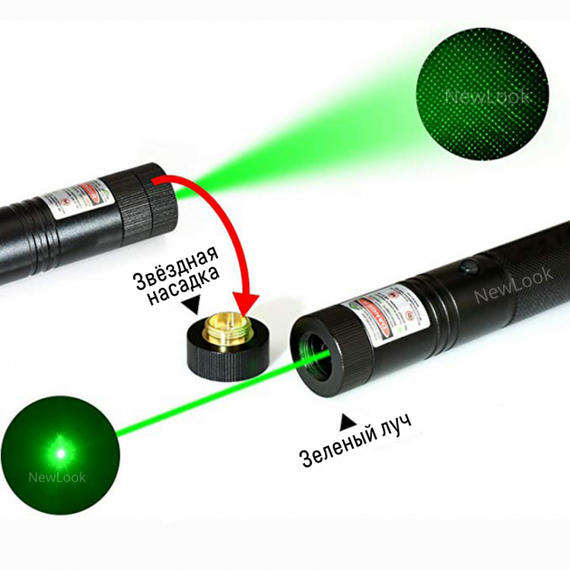 Лазерна вказівка ​​високої потужності Laser pointer YL-303 ∙ Потужний зелений лазер – промінь з акумулятором | Зображення 4