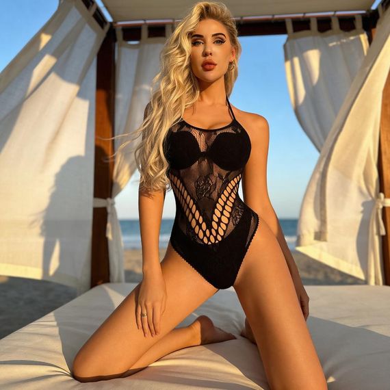 Боді класичне Star Night із сіточкою, чорне, OS (S-L) Sex Aura | Зображення 6