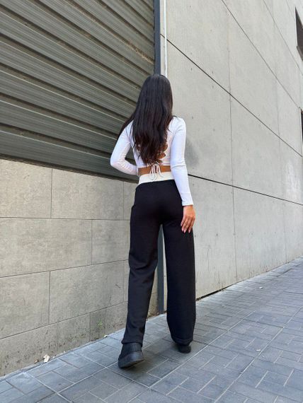 Женские брюки палаццо со стрелками CU383 цвет черный, размер 44 | Зображення 1