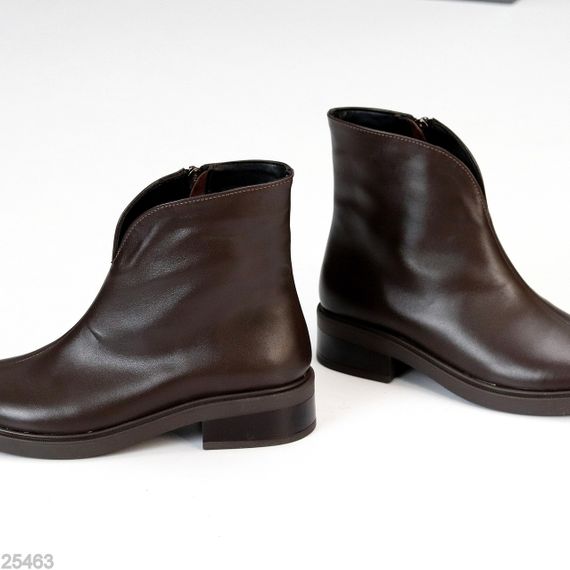Шикарні черевики натуральна шкіра колір Шоколад стильний мінімалізм | Зображення 1
