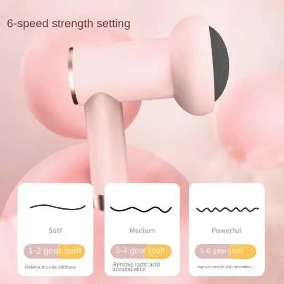 Массажер ручной Replicates Shiatsu Massager YX-720 для тела аккумуляторный с насадками антицеллюлитный Розовый | Зображення 3