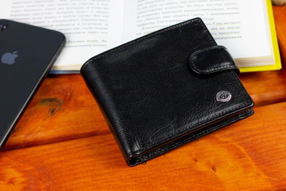 Стильне шкіряне портмоне ST Leather В 103 Чорний | Зображення 6