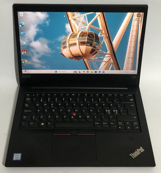 Ультрабук Б-клас Lenovo ThinkPad E490 / 14" (1920x1080) IPS / Intel Core i5-8265U (4 (8) ядра по 1.6 - 3.9 GHz) / 8 GB DDR4 / 256 GB SSD / Intel UHD Graphics / WebCam / Win 11 Pr б/в + Подарунок  Новий флеш-накопичувач Kingston 64GB | Зображення 1