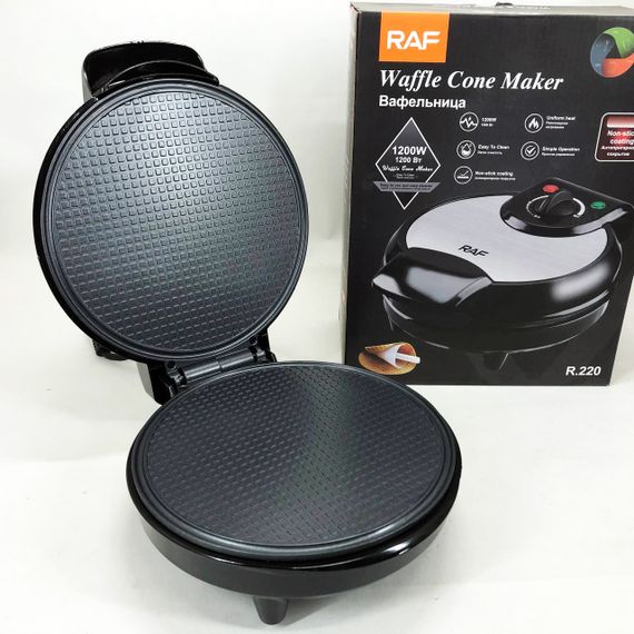 Вафельниця для пишних вафель RAF, Електронна вафельниця, Дешева вафельниця для ріжків LU-85