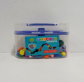 Дерев'яна іграшка Шнурівка MD 2200 3 кольори, валіза, 12-7,5-7 см. Синій