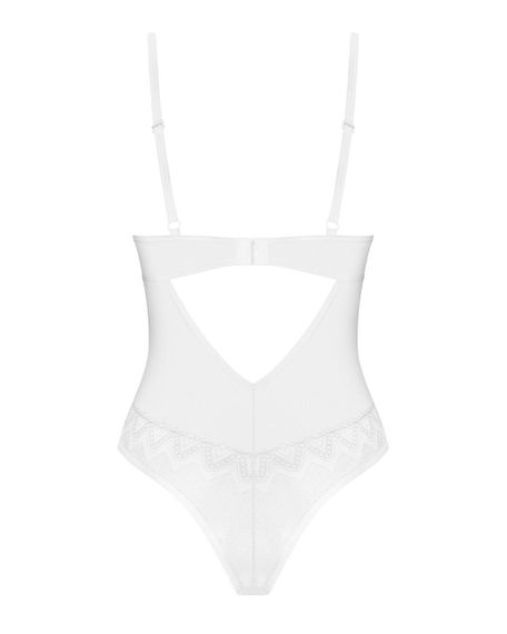 Боді Obsessive Alissium Teddy White, XS/S, ліф з м’якою чашкою, високі вирізи для ніг Sex Aura | Зображення 5