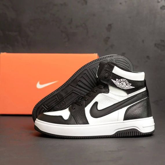 зимові шкіряні ботинки Nike Air Max колір чорний/ білий | Зображення 8