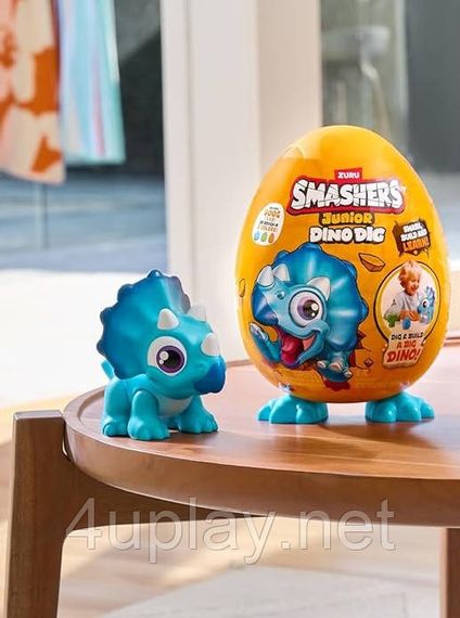 Игровой набор с динозавром Трицератопс и тестом для лепки Zuru Smashers Junior Dino Triceratops | Зображення 5