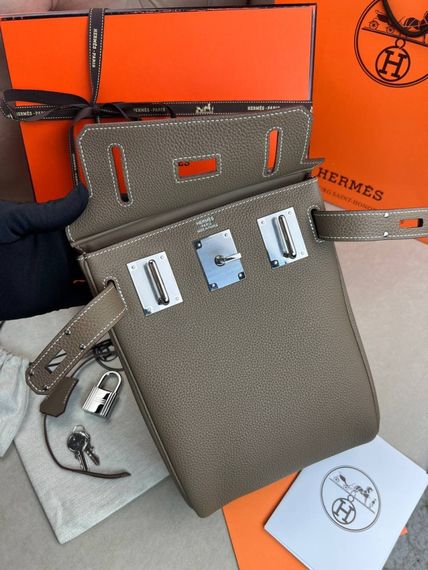 Месенджер бежевий Hermes Hac a Dos PM Beige c886 | Зображення 7