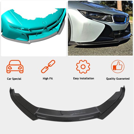 Накладка на передній бампер Lip (Карбон) для BMW I8 2014-2020 рр | Зображення 1