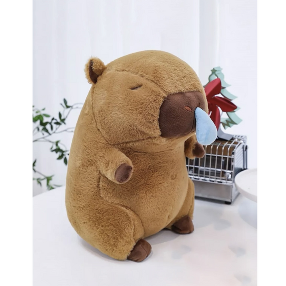 Плюшева іграшка Капібара із соплею на механізмі 30 см, весела антистрес іграшка | Зображення 4