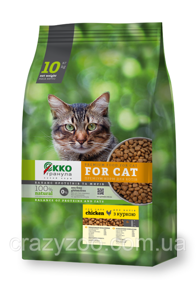 Сухий корм для котів Ekko гранула з куркою 10 кг 4820249130025