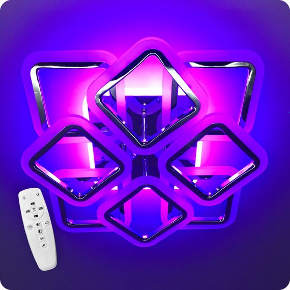 Люстра светодиодная 517 Dlight RGB с пультом 110Вт Хром (01623) | Зображення 5