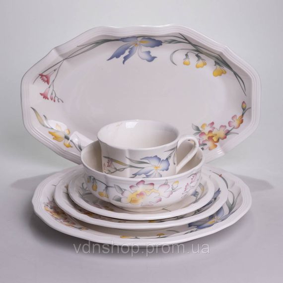 Столовый набор посуды тарелок и чашек 32 предмета на 6 персон Villeroy фарфоровый YY78-8A | Зображення 4