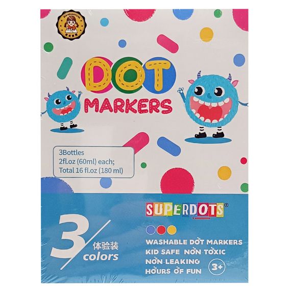 Дитячі крапкові маркери 35506, 3 кольори по 60 мл