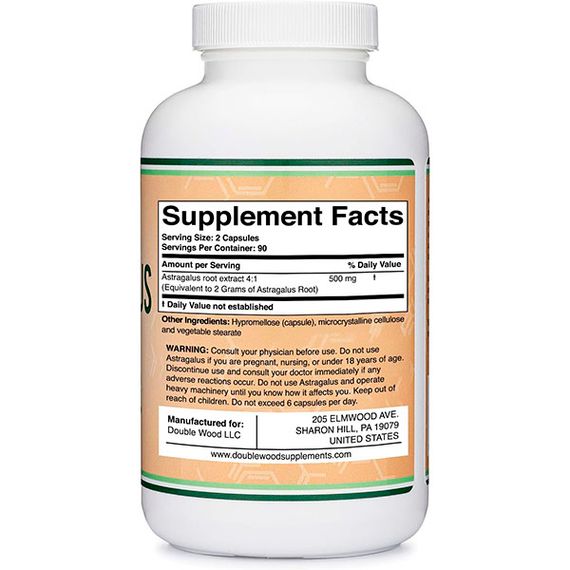 Корінь астрагалу Double Wood Astragalus Root Extract 4:1 250 mg 180 Caps | Зображення 1