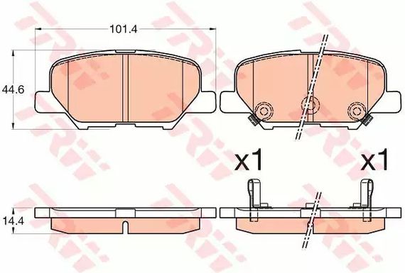 Колодки задні гальмівні Outlander III, TRW (GDB3583) дискові (4605B070) | Зображення 1