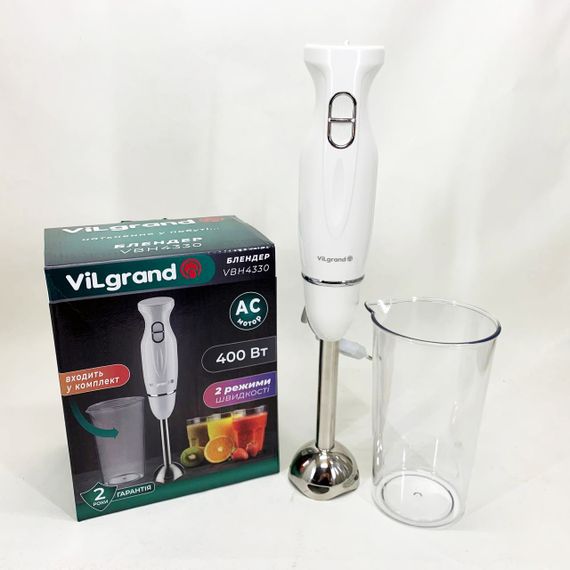 Портативний блендер подрібнювач ViLgrand VBH4330 400 Вт, Електричний блендер стаціонарний для смузі RC-46 | Зображення 2