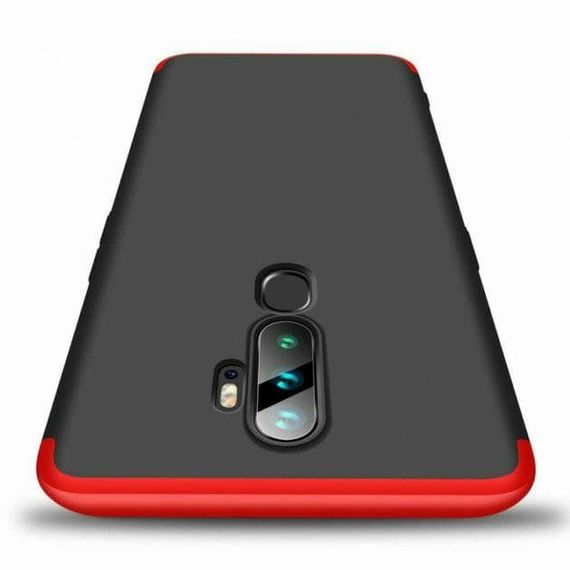Чохол GKK 360 градусів для Oppo A5 (2020) колір Чорно-Червоний | Зображення 1