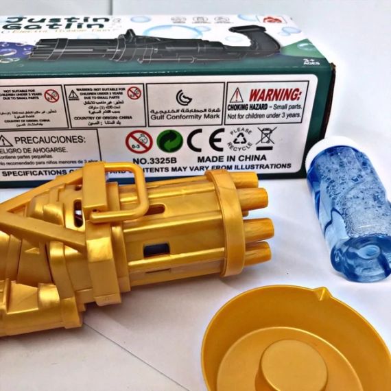 Генератор мильних бульбашок, Іграшковий кулемет із мильними бульбашками, золотий, рожевий | Зображення 3