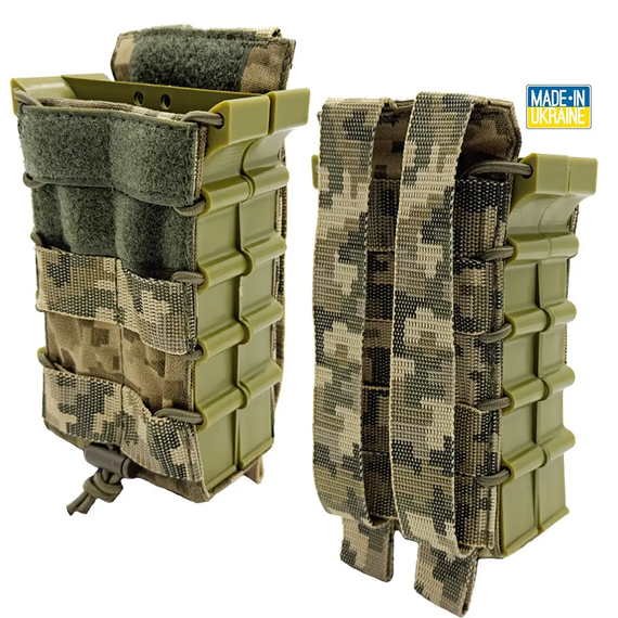 Подсумок открытый под 2 магазина с пластиковым корпусом IRR Cordura 500 D Пиксель ММ-14 | Зображення 1