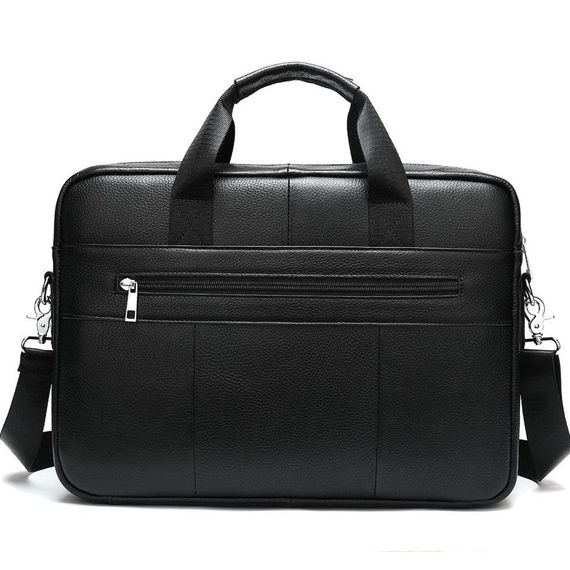 Кожаная мужская сумка для ноутбука и документов черная Tiding Bag 143412 | Зображення 7