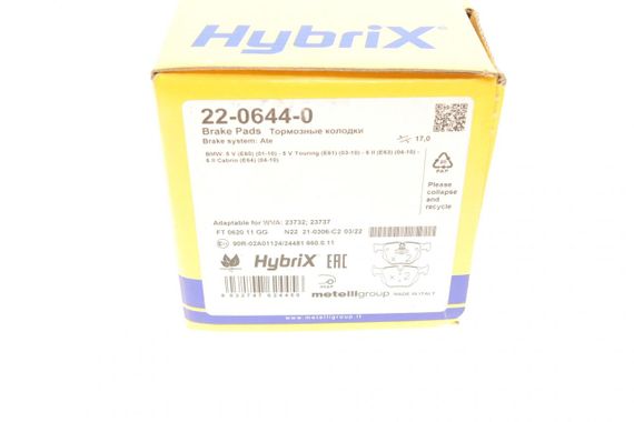 Колодки гальмівні задні BMW 5 E60 E61 02-10 6 E63 E64 04-10 22-0644-0 | Зображення 8