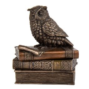 Статуэтка-шкатулка Сова на книгах для украшений 12х10х8 см