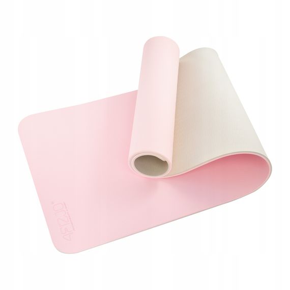 Килимок (мат) спортивний 4FIZJO TPE 180 x 60 x 0.6 см для йоги та фітнесу Pink/Grey (P-5907739317063) | Зображення 5