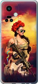 Чехол на Tecno Camon 19 Pro (CI8n) Украинка с оружием "5316u-2766-17620"