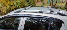 Поперечний багажник на звичайні рейлінги під ключ (2 шт) Чорний для Opel Astra H 2004-2013рр