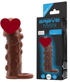 Насадка - презерватив Brave Man, BI-016012 ( коричнева ) Sex Aura