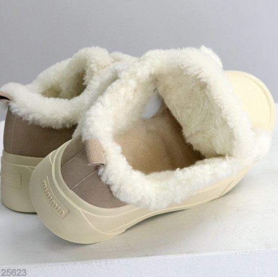 Светлые бежевые спортивные зимние автоледи на липучке | Зображення 4