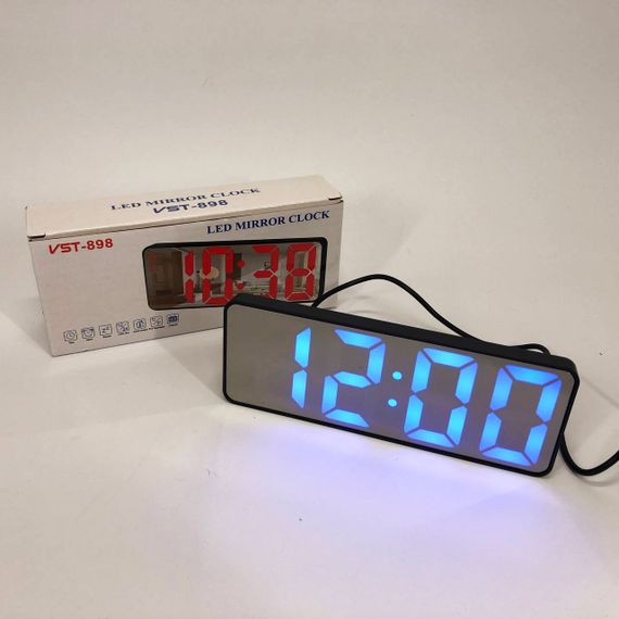 Электронные настольные LED часы от USB VST-898-5 с будильником WR-575 и термометром | Зображення 8