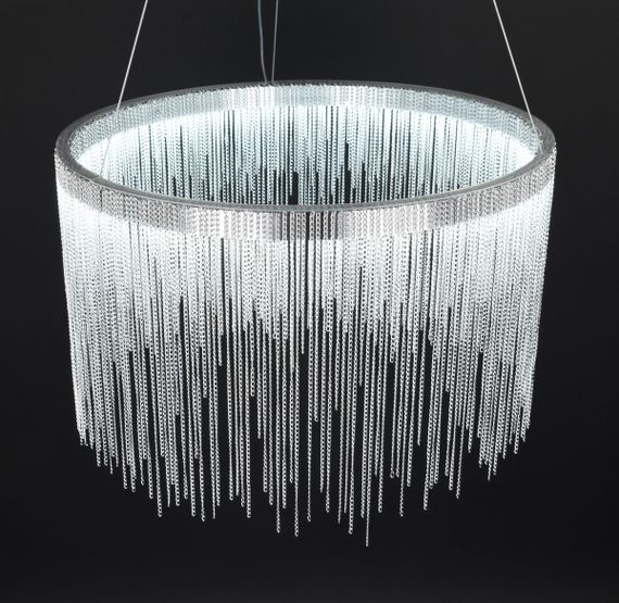 Люстра світлодіодна підвісна LED світильник для квартири на стелю лед 27526 Хром 50-120х80х80 см. | Зображення 7