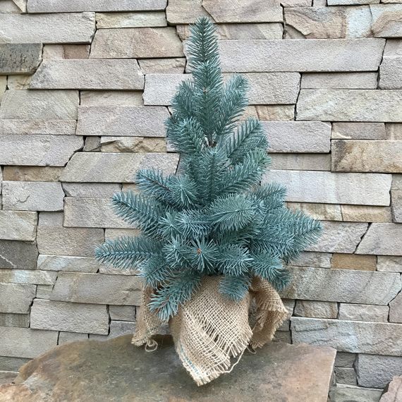 Ялинка лита Premium в мішковині 50 см блакитна | Зображення 1