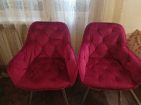 Барное кресло на хромированных металлических ножках Chic BAR 75-ML (CH), мягкая обивка Бархат Красный PH-611