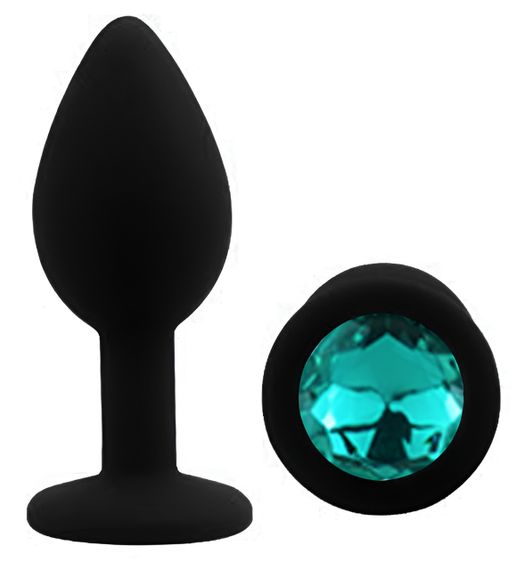 Силіконова анальна пробка EGZO - Silicone Black Round Plug Marine, size S Sex Aura | Зображення 1