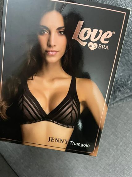 Бюстгальтер с треугольными чашками без косточек из микрофибры и тюля, Love and bra Jenny, размер 3B(80B) белый | Зображення 5