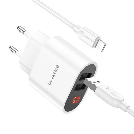 СЗУ Borofone BA63A Richy + Lightning Белый | Зображення 2