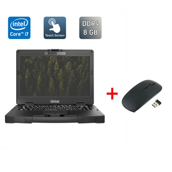 Захищений ноутбук Getac S410 / 14" (1920x1080) IPS Touch / Intel Core i7-6500U (2 (4) ядра по 2.5 - 3.1 GHz) / 8 GB DDR4 / 240 GB SSD / Intel HD Graphics 520 / Windows 10 б/в + Подарунок Бездротова миша / USB