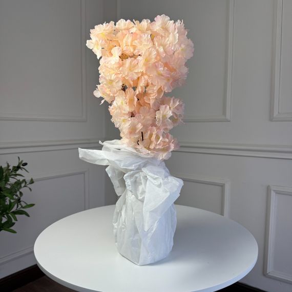 Ветка сакуры, 55 см, 5 веток. Цвет: персиковый AW-35