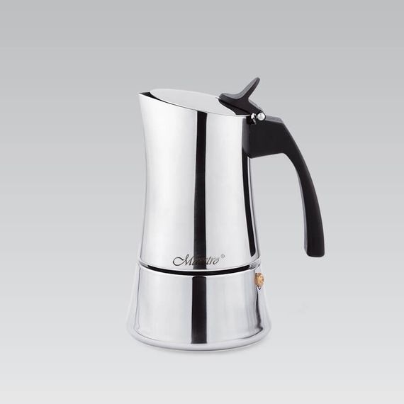 Кофеварка гейзерная из нержавеющей стали Maestro MR-1668-6, 300 мл (на 6 чашек), для дома и офиса