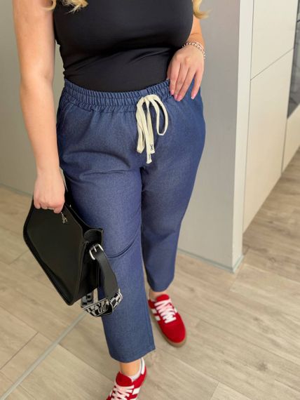 Женские джинсовые брюки укороченные BR1778 цвет синий, размер 56/58 | Зображення 4