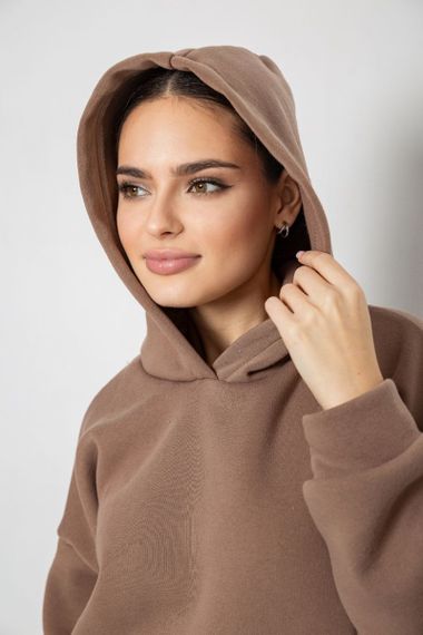 Спортивний костюм жіночий на флісі, колір мокко, 177R055 | Зображення 4