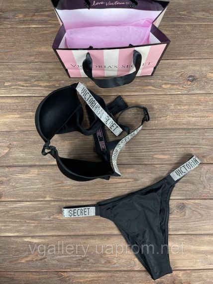 Комплект женского нижнего белья Victoria`s Secret Виктория Сикрет, Купальник Виктория Сикрет 85B, Черный | Зображення 3